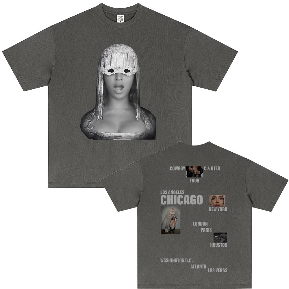 Beyonce Cowboy Carter Tour Tshirt Men Women Fashion Pop Music Short Sleeve Tshirts Unisex Casual Cotton Ocollar T Shirts Tops