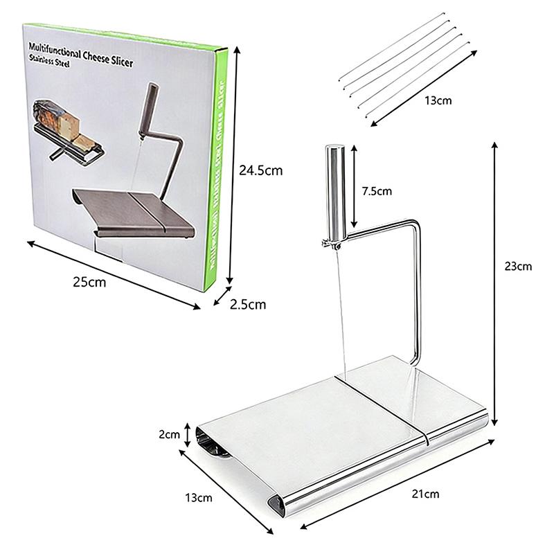 Cortador de Queso de Acero Inoxidable con Escala de Medición Precisa y Cable de Corte Duradero Perfecto para Cocina Horneado Corte de Mantequilla