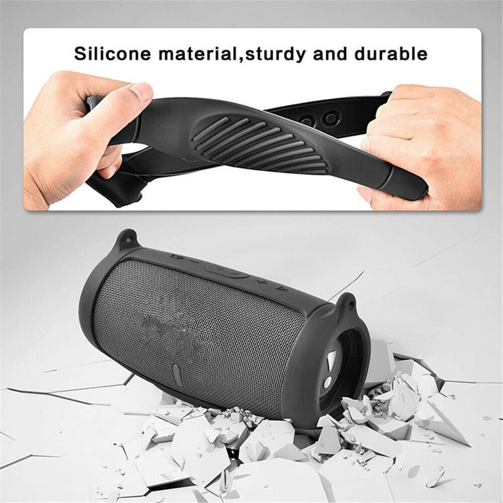 Newest Silicone Case Cover Skin With Strap Carabiner for JBL Charge 5 Portable Wireless Bluetooth Speaker Outdoor Travel