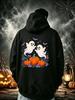 Halloween Costume, Cute Cartoon Ghosts And Pumpkins Graphic Prints, Fashionable American Street Style Loose Hooded Sweatshirt, Urb