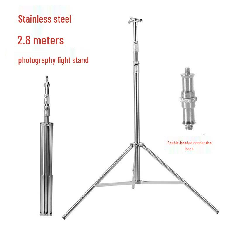 Stainless Steel 2.8m Photography Tripod with Magic Leg and Spring Stand