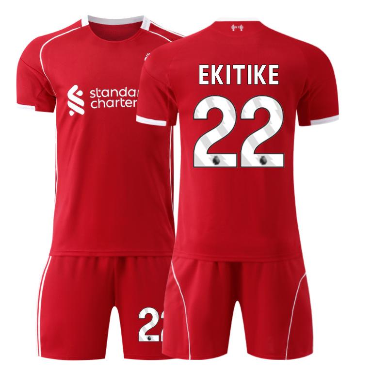 2 Liverpool domácí č.. 1 dres Salah Wirtz Isaac fotbalový dres sada pánská 2 Rota