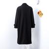 Women Fashion Wool Blend Warm Long Coat Autumn Winter Loose Pocket Double-breasted Jacket Elegant Lapel Overcoat