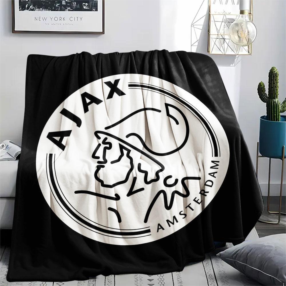 AFC Ajax Amsterdam Printed Flannel Blanket, soft throw for bedroom sofa, washable,soccer fan merchandise, great gift.