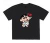 2026 Summer Comic Form Crayon Shinchan Image 100 Cotton Printed Oversize Casual Tshirt Adult Children Parentchild Top y2k