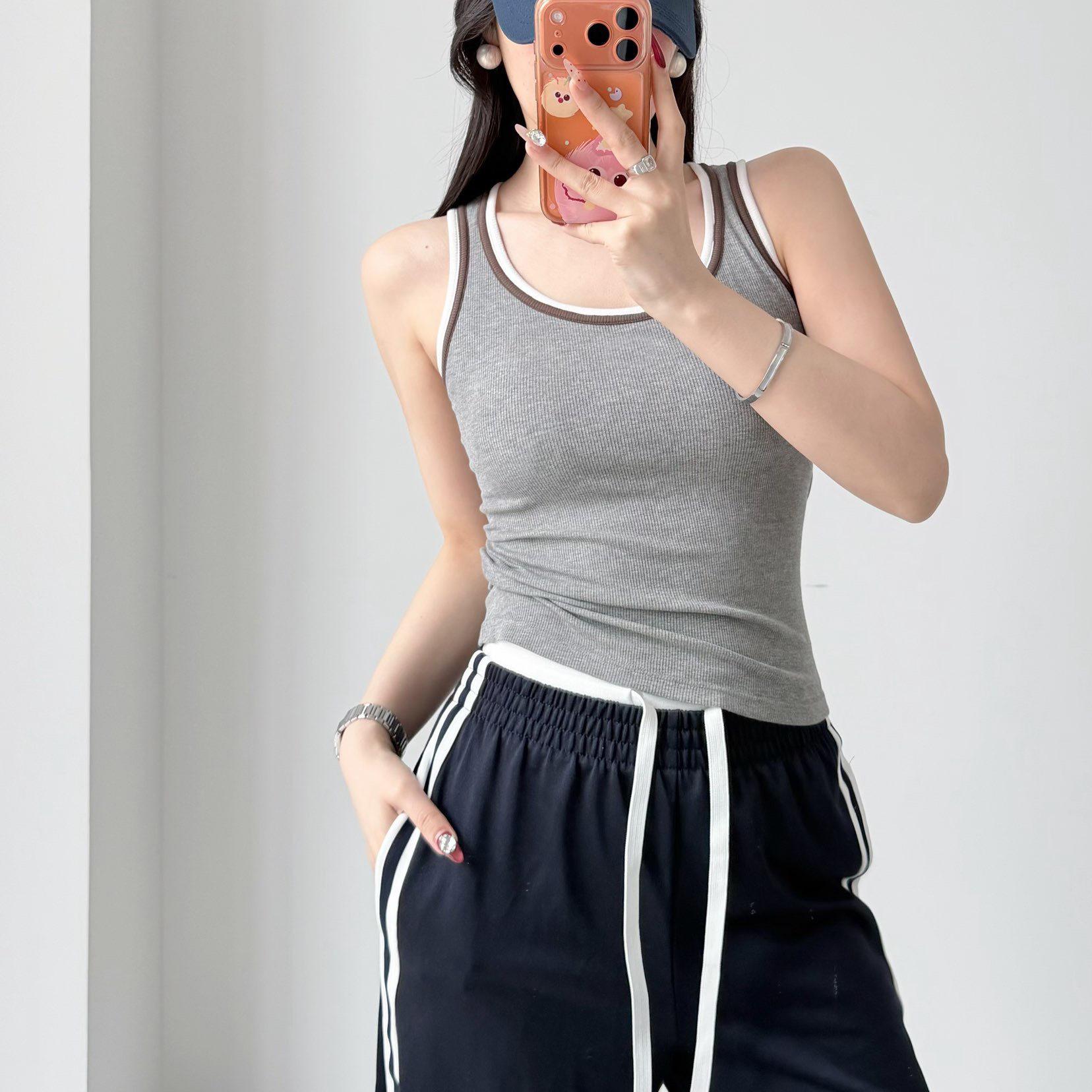 

Women s U-Neck Color Block Luminous Print One-Piece, Summer Casual Breathable Style L серый