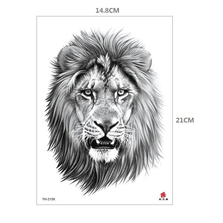 Tiger Tattoo Sticker Half Arm Lion Large Pattern Water Transfer Amazon Set