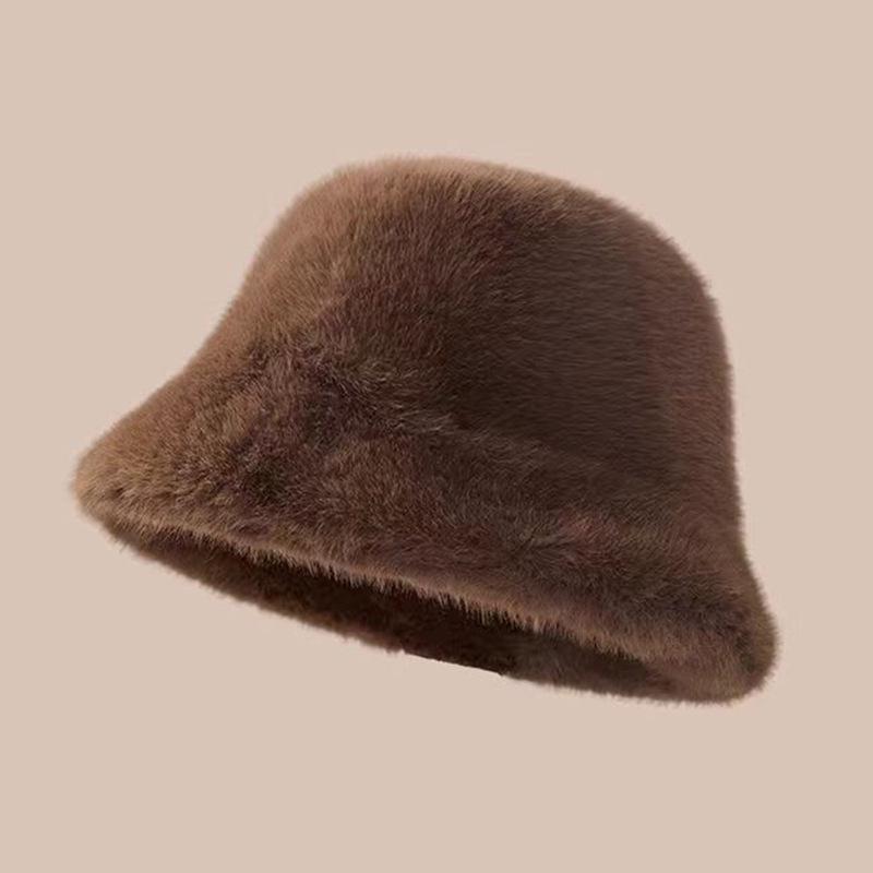 Women's Faux Mink Fur Winter Fisherman Hat - Ethnic Style, Windproof, Warm, Ear Protection, Versatile Plush Mongolian Design