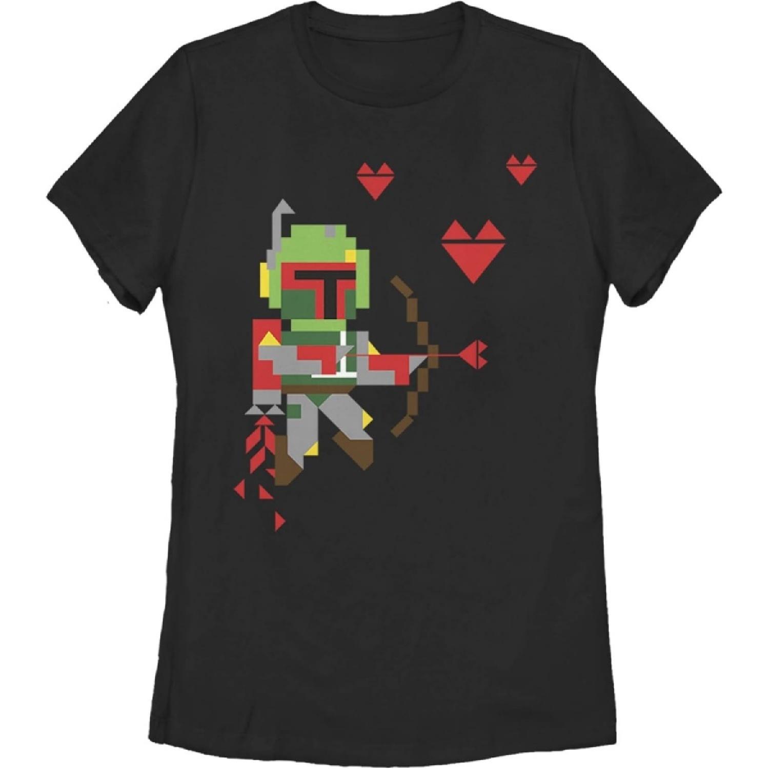 Women s Star Wars Valentine s Day Boba Fett Cupid T-Shirt S