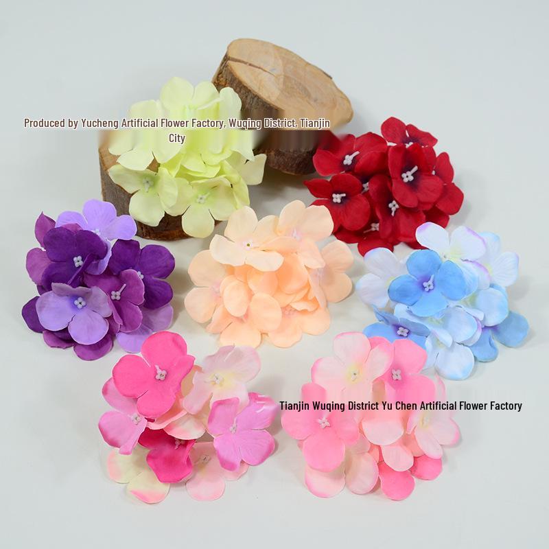 Small Hydrangea Flower Heads for Wedding Decor, Wall Arrangements & Bride Wreaths - 9 Heads