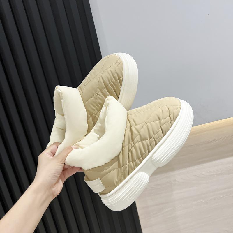 Down cloth cotton slipper bag heel winter warm down thickened fashion outside wear couple indoor cotton shoes