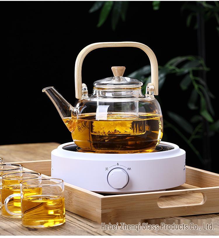 High Borosilicate Glass Teapot with Handle and Pearl Cotton Packaging