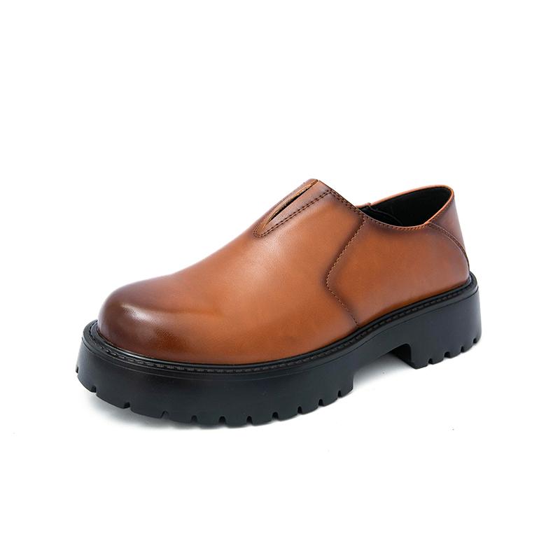 Fashion Casual thick soled men's leather shoes Fashion minimalist style Party and business Plus Size Trendy outdoor shoes Derby Hot