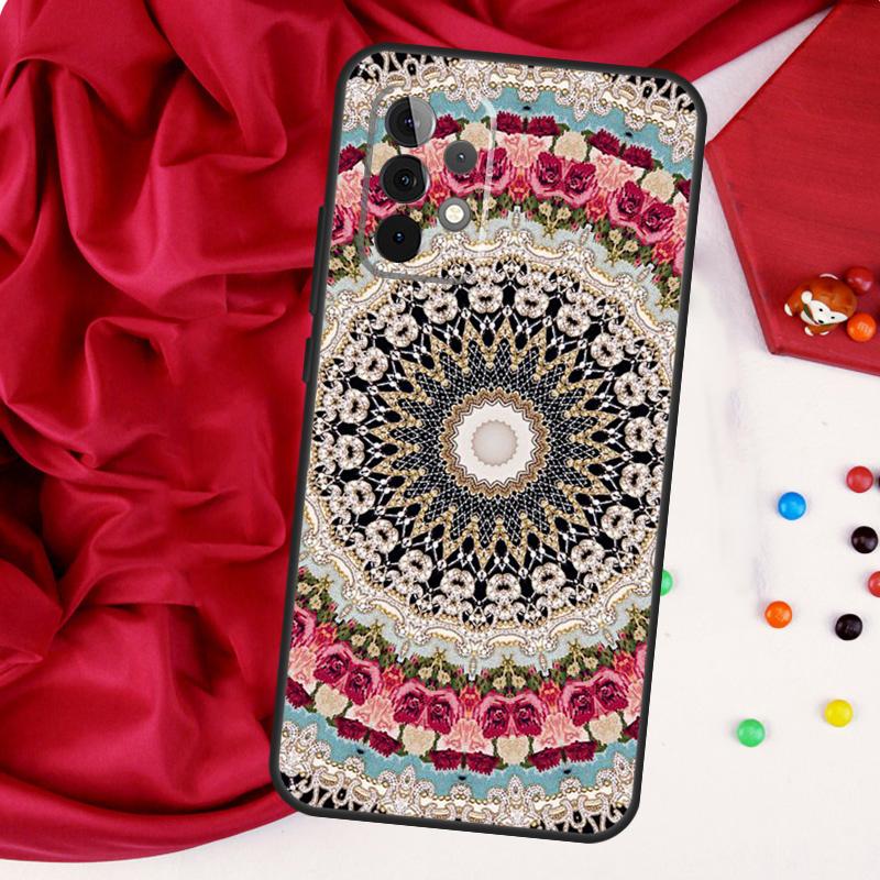 Floral Flower Mandala Design For Samsung Galaxy A15 A55 A53 A33 A35 A22 A32 A52 A54 A34 A14 A56 A36 A26 A16 A05 A06 Case