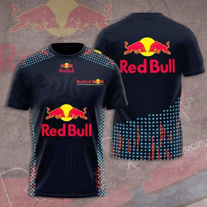 Red Bull Racing Men's T-shirt Oversized New T-shirt 3D Printed Children's Red Bull Short Sleeve Motorcycle Men's T-shirt
