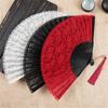 Breathable Lace Fabric Foldable Hand Fan Vintage Dancing Party Props Fabric Handheld Fan Home Decoration Festival Gift