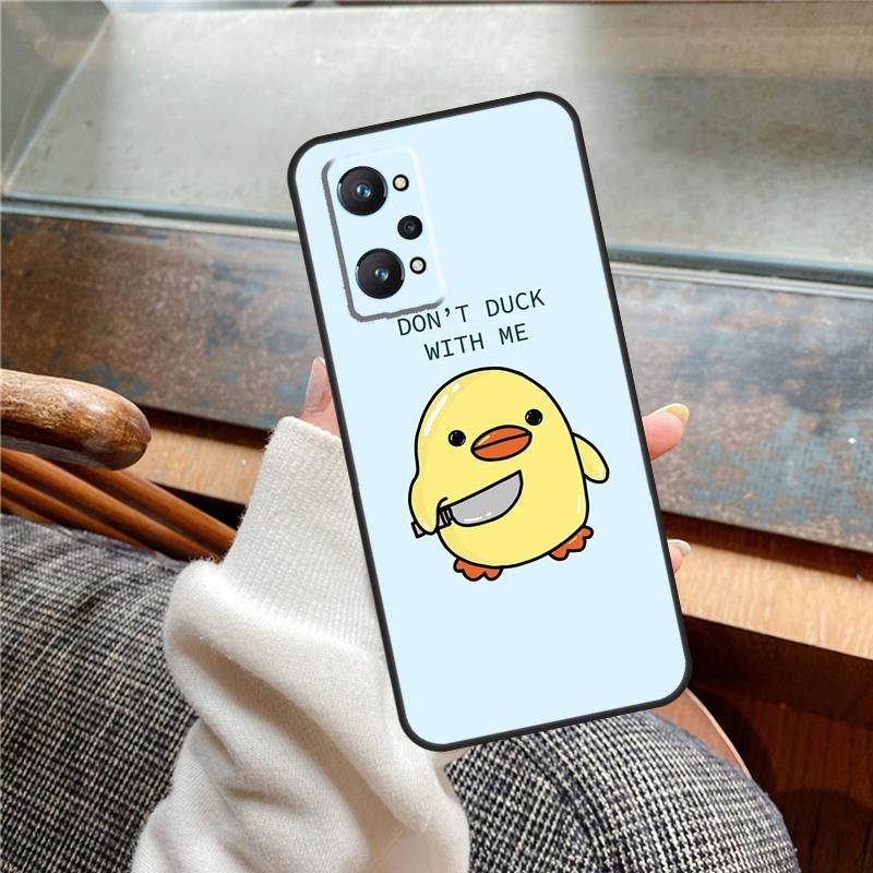 Cartoon Duck Knife Case For Realme 12 Pro Plus 11 13 14 C63 C61 C55 C51 C53 C25 C65 C67 C71 C75 GT6 GT7 15 Pro