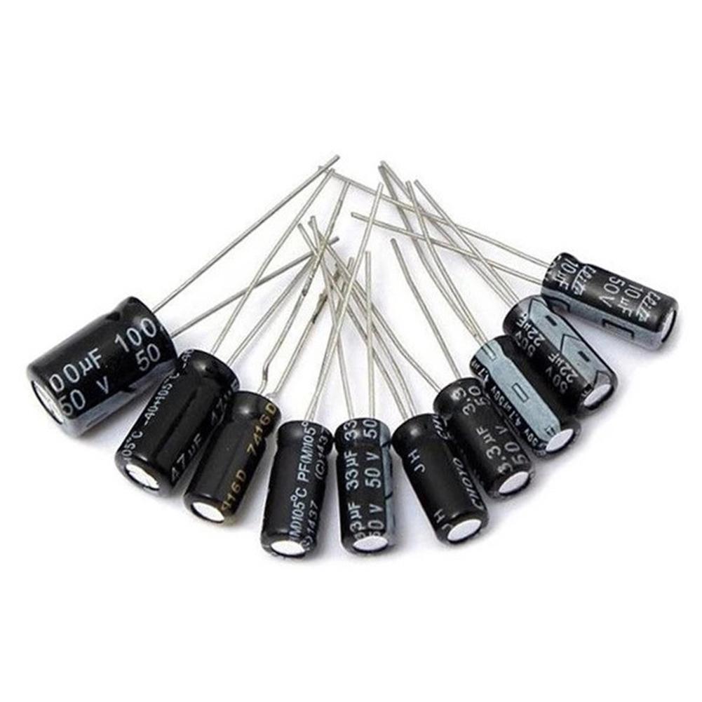 500Pcs 24 Values 16-50V 0.1-1000uF Electrolytic Capacitor Assortment Kit Metal Electrolytic Capacitors Low Voltage Capacitor Kit