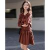 Demana Monet Rose Retro Tiered Lace Tie-Waist Midi Dress