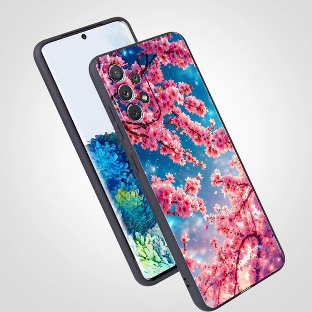 Korean Flower Phone Case for Samsung Galaxy A55 A35 A17 A07 A15 A13 A25 A51 A71 A72 A73 A32 A52 A52S A41 5G Soft TPU Shell Capas