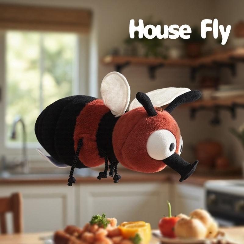 19cm Cartoon Funny Insect Series Plush Toys Soft Cute Red Bean Fly Stuffed Animals Perfect Birthday Gifts for Kids Girls or Boys