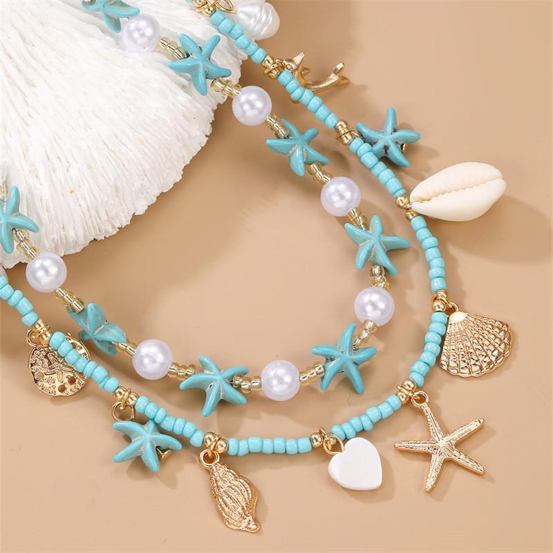 Bohemisk Strandstil Hjärthänge Halsband Med Geometrisk Design För Kvinnor Sommar Mode