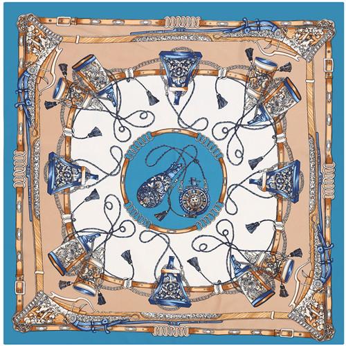 POBING 100% Silk Square Scarf Women Femme Foulard NeckerChief High Quality Silk Floral Scarves Shawl Hijab Office Bandana70*70cm
