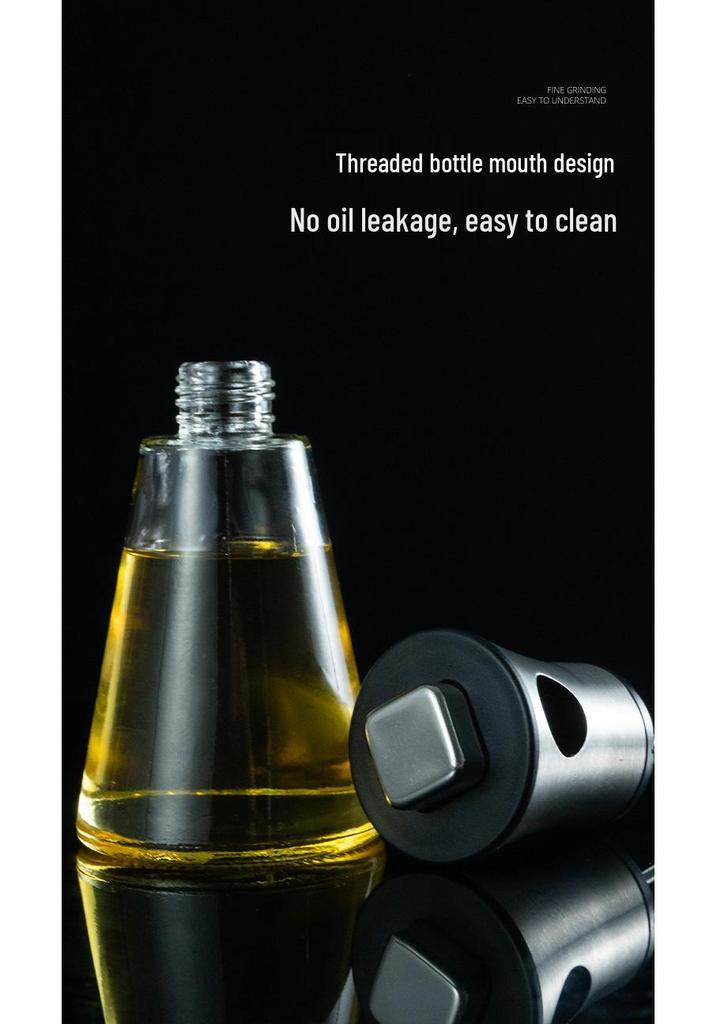 304 Stainless Steel Glass Oil Spray Bottle - Press for Controlled Oil Dispensing