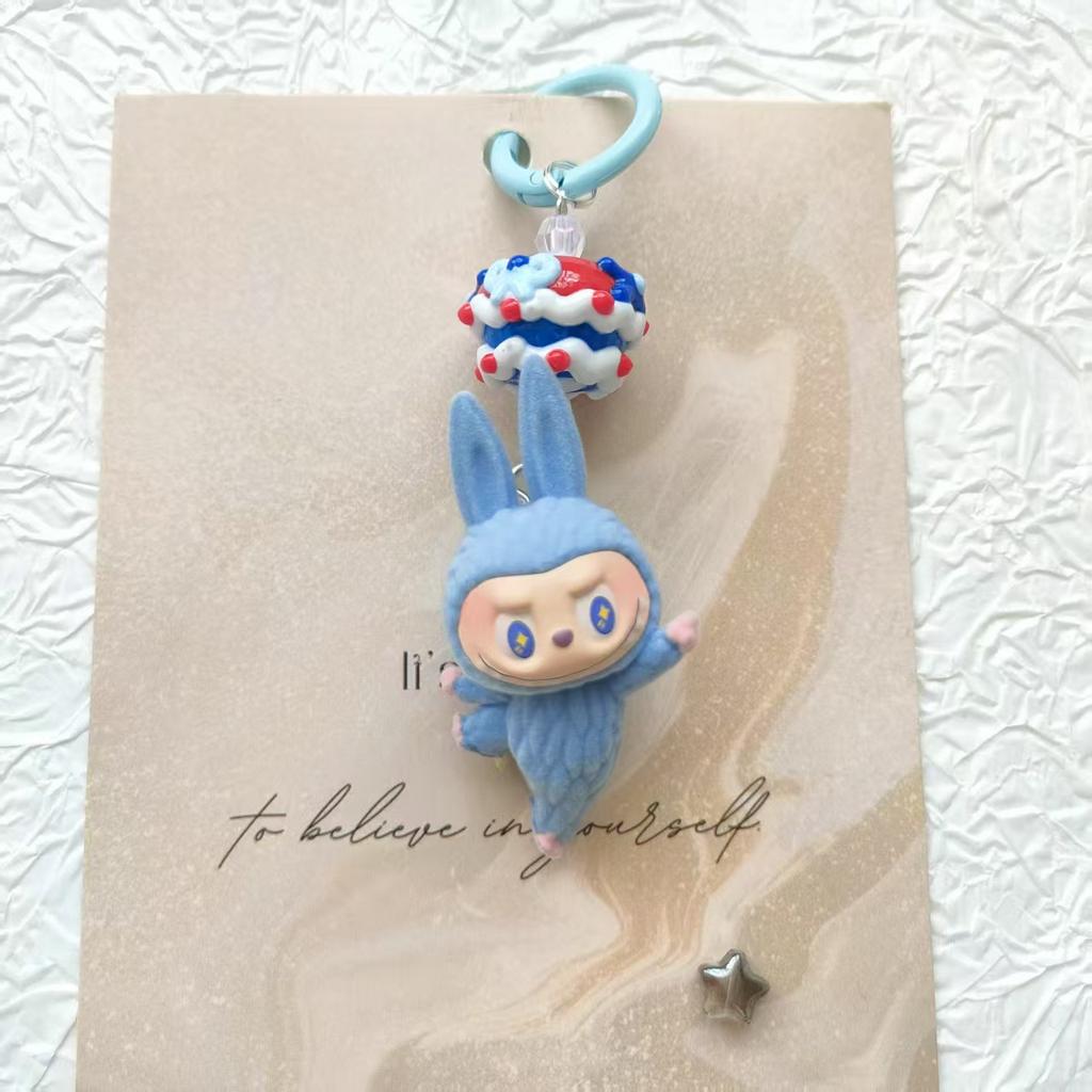 New Flocking Mini Yoga Cute Keychain Doll Bag Pendant Cute Schoolbag Gift Pendant