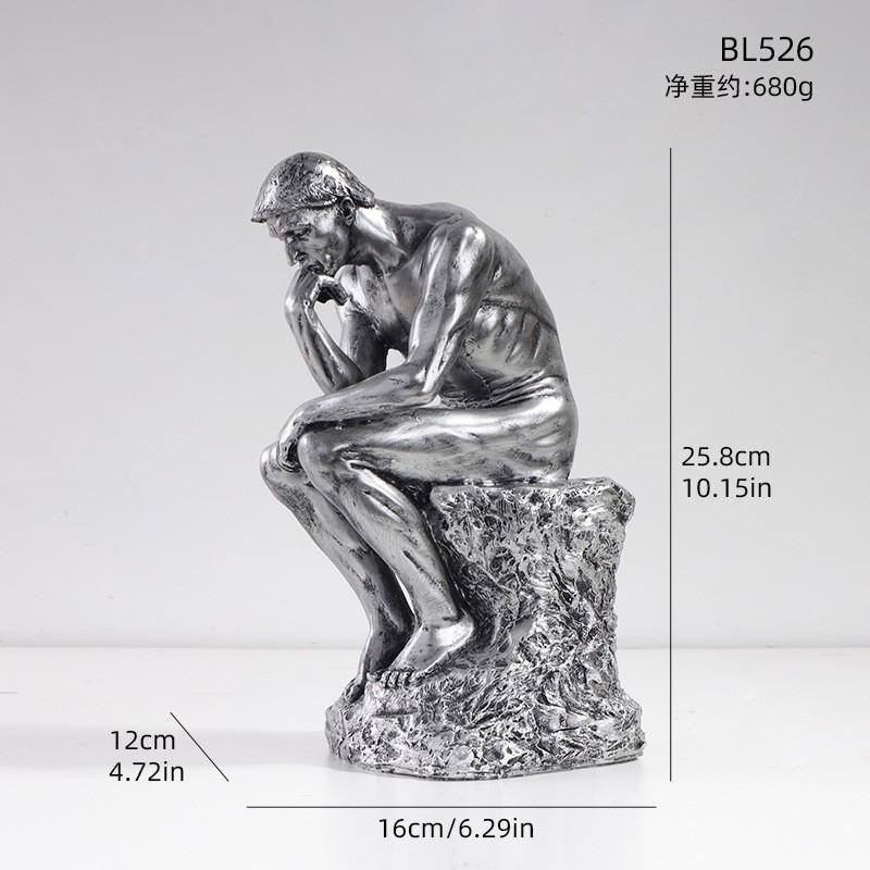 Modern Nordic Minimalist Thinker Sculpture Resin Decor Figurine Living Room Office Study Shelf Display