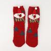 Ladies' Christmas Socks Christmas Tree Socks Thickened Warm Coral Velvet Sleep Socks Cartoon Elk Snowman