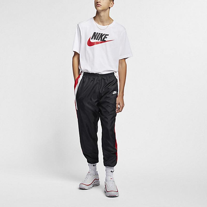 Nike Casual Sport Letter Print Crew Neck Short Sleeve T-Shirt Men Tops White AR5004-100