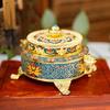 Antique-Style Enamel Lotus Sandalwood Incense Burner for Aromatherapy and Buddhist Ceremonies