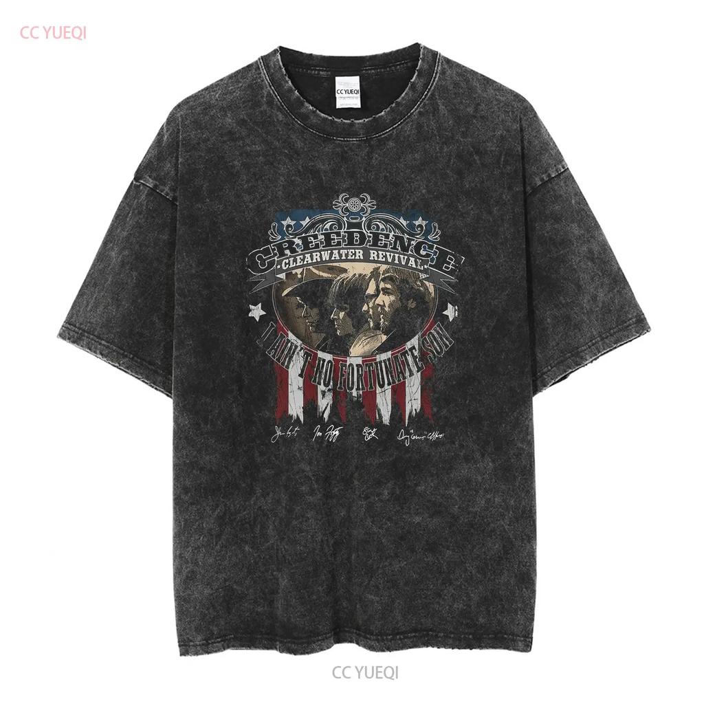 Rare CREEDENCE CLEARWATER REVIVAL Signature S To 5XL T Shirt Vintage Washed Stylish Homme Designer Clothes Graphic Comfortable