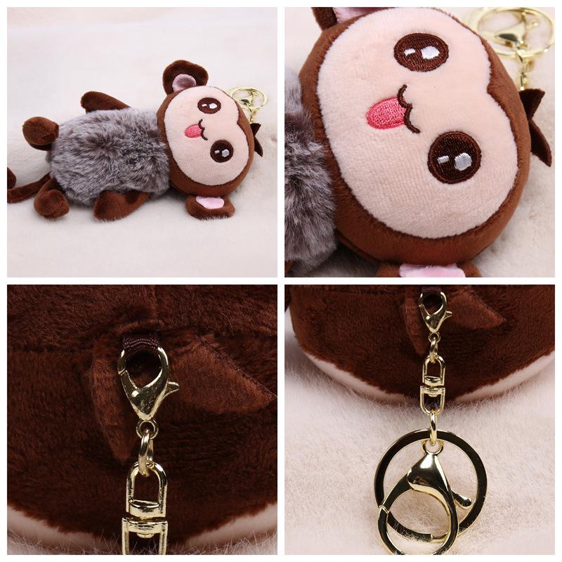 Scented Fuzzy Monkey Plush Toy Doll with Pendant for Bags