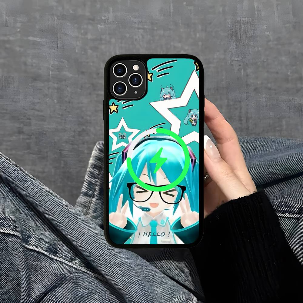 Kawaii H-Hatsune Miku Magnetic Wireless Phone Case For IPhone 17 16 15 14 Plus 13 12 11 Pro Max