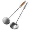 ZISIZ Stainless Steel Wooden Handle Wok Spatula Set