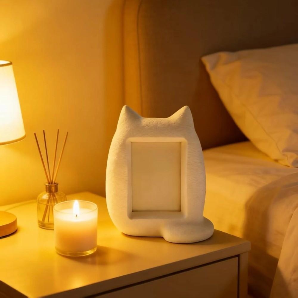 Heimdekoration Katze Fotorahmen 3D-gedruckt DIY Desktop-Ornament Album-Ornament Büro Schreibtisch