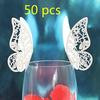 Cute 50 Pcs Table Mark Wine Glass Cards Favor Butterfly Name Place Party Wedding Decoration Supplies