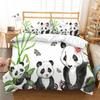 3D Panda Printed Pillowcase and Quilt Cover Household Bedding Set Bedroom Comfortable Bedding