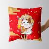 New Year'S Pillow Cover Nap Pillow Cute Cartoon Lucky Cat Pillow Chinese Style Plush Pillow Cover Premium Durable