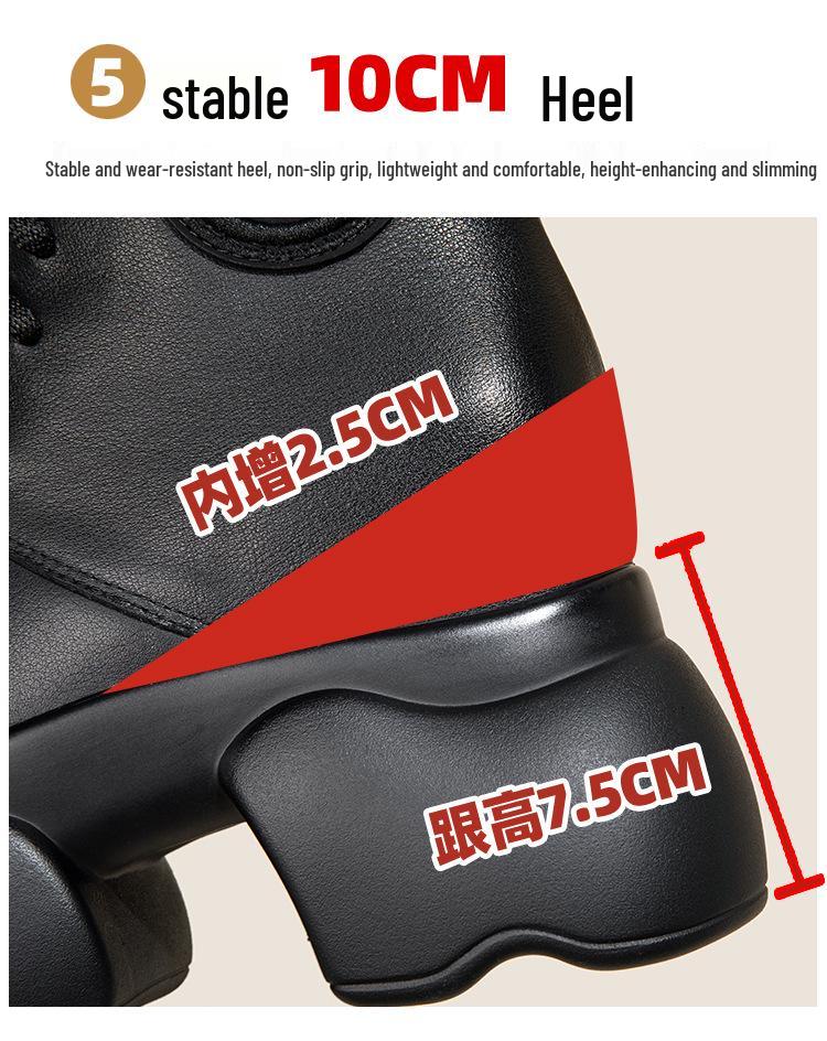 Women's Genuine Leather Platform Ankle Boots - Plush, Lightweight, Martin Style for Fall/Winter