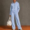 Women's Color Long Sleeve Two Piece Set Straight Leg Casual Athleisure Outfit