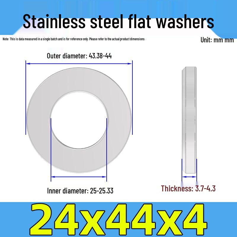 Jinguying Stainless Steel Flat Washer 201/304/316 Standard Size, No Burrs (GB97/DIN125)