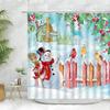 Christmas Shower Curtain Sets Vintage Red Truck Xmas Ball Pine Tree Snowman Winter New Year Gift Bathroom Decor Bath Curtains