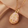 Copper Easter Egg Crystal Pendant Bohemia Necklace Pendant Colorful Enamel Pendant  Party