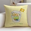 Cute LLittle Parrot BebeS Cushion Cover Breathable and skinfriendly linen pillowcase square removable and washable cushion