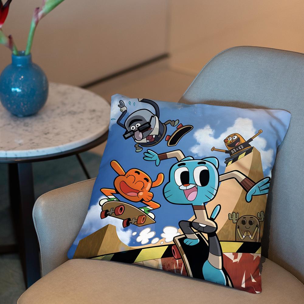 The A-Amazing World of Gumball Cushion Cover 2-in-1 Reversible Plush Pillow Cover | Car/Sofa/Bed | Perfect Gift