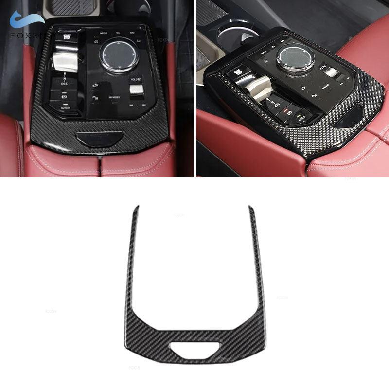 For BMW 5 Series i5 G60 2024 2025 Car-styling Interior Center Console Gear Shift Multifunction Panel Frame Carbon Fiber Trim