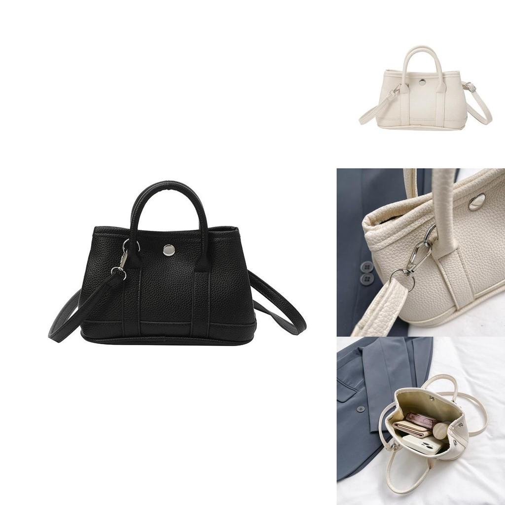 Solid Color Pu Handheld Bag With Inner Phone Pocket For Daily Use